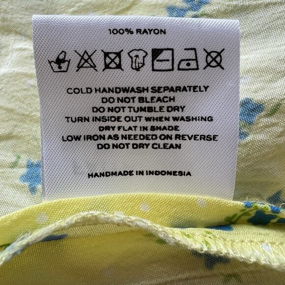 Faithfull the Brand Bette Midi Dress Luda Floral Yellow Medium Cottagecore E27 - Picture 7 of 8